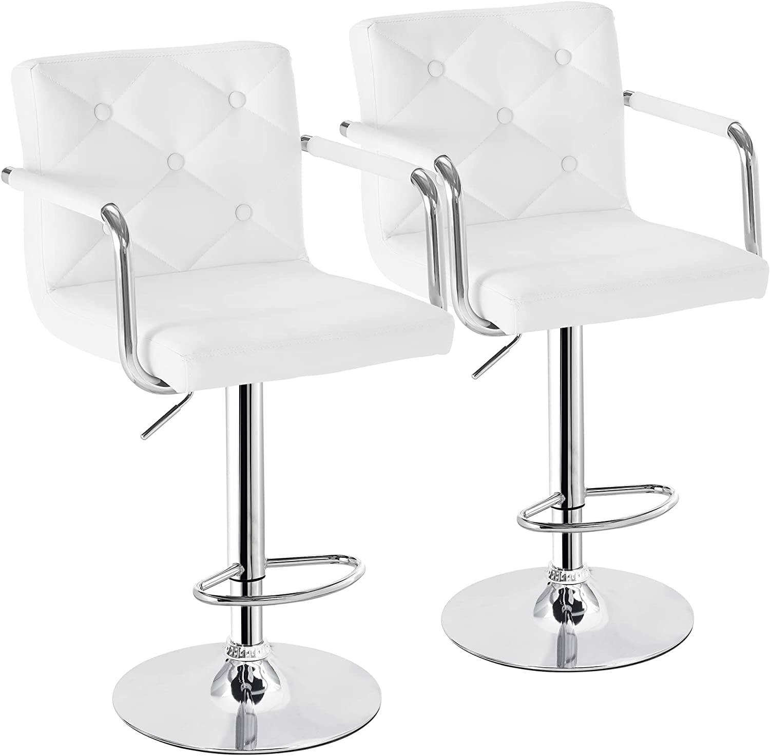 VECELO Adjustable Counter Height Bar Stools Set of 2 - VECELO