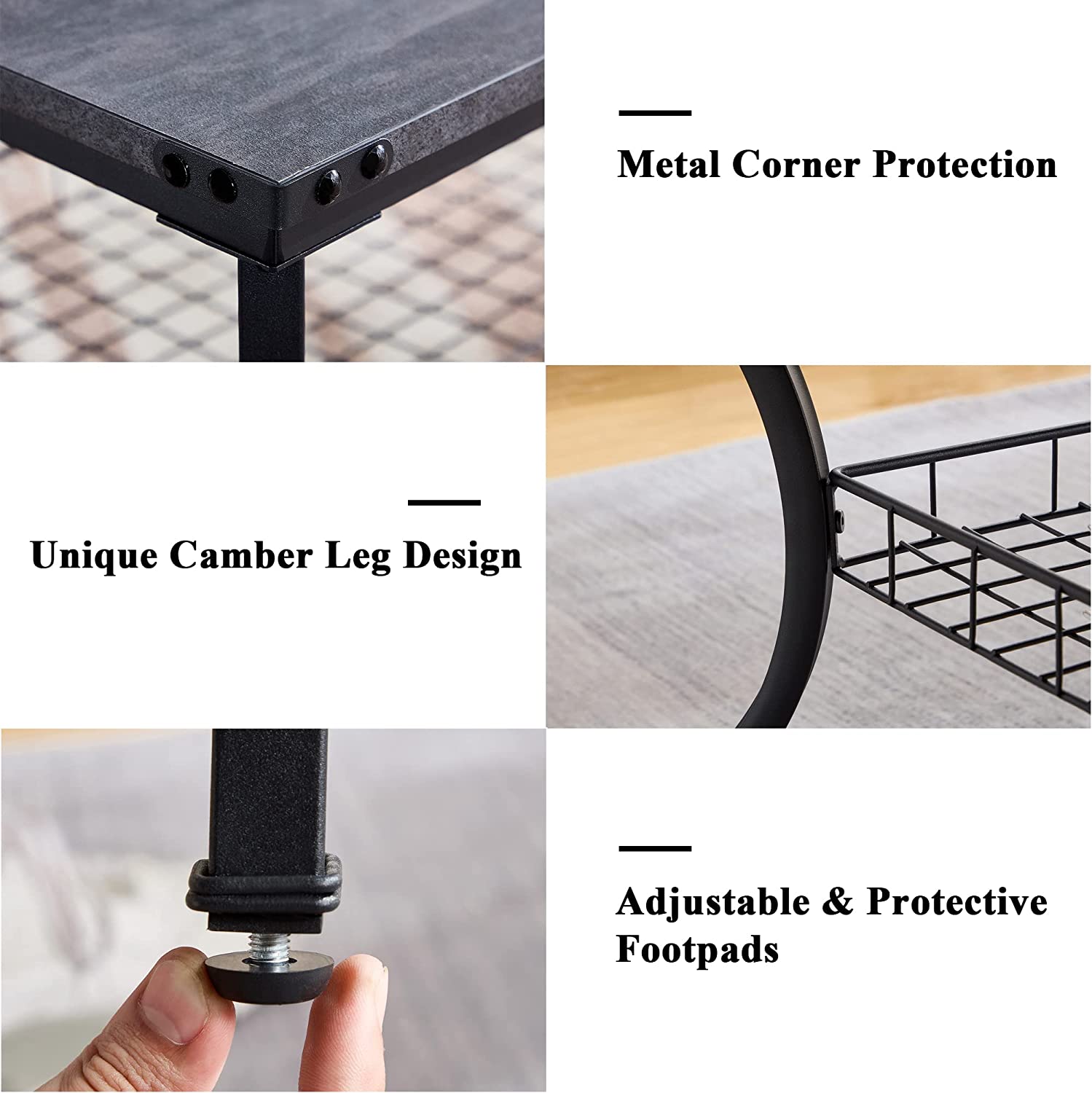 VECELO 3 Pieces Living Room Sets Coffee and End Tables - VECELO