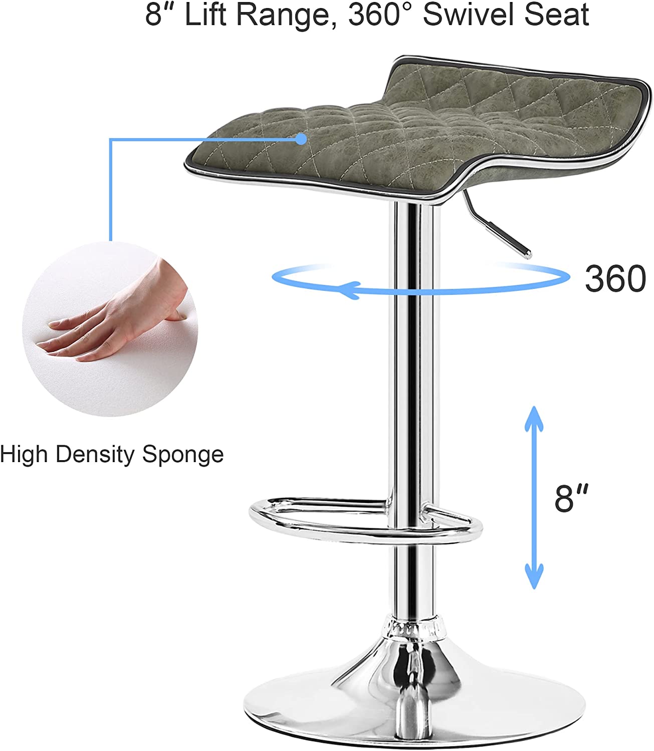 VECELO Bar Stools Set of 2, Kitchen Island Counter Height Bar Chairs - VECELO