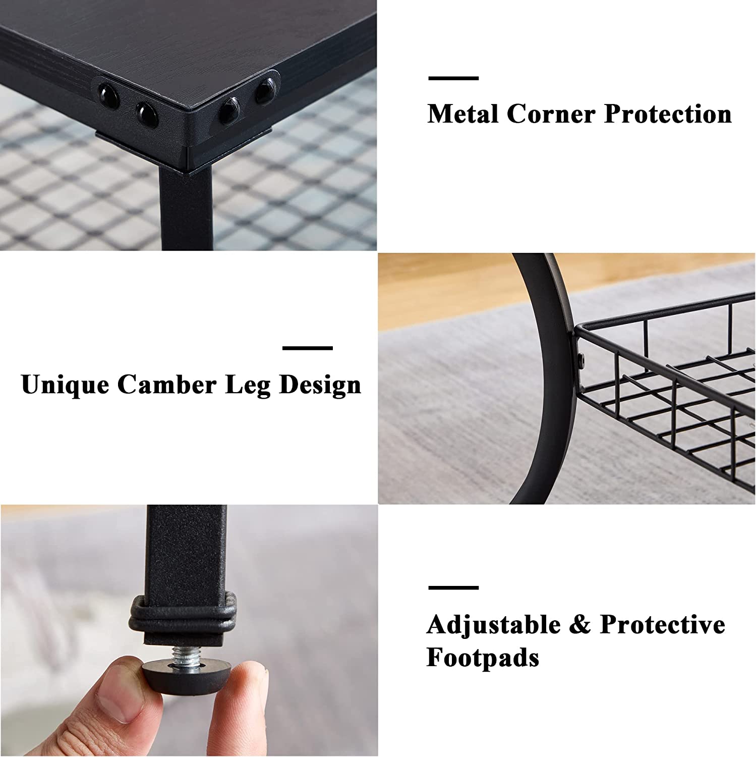 VECELO 3 Pieces Living Room Sets Coffee and End Tables - VECELO