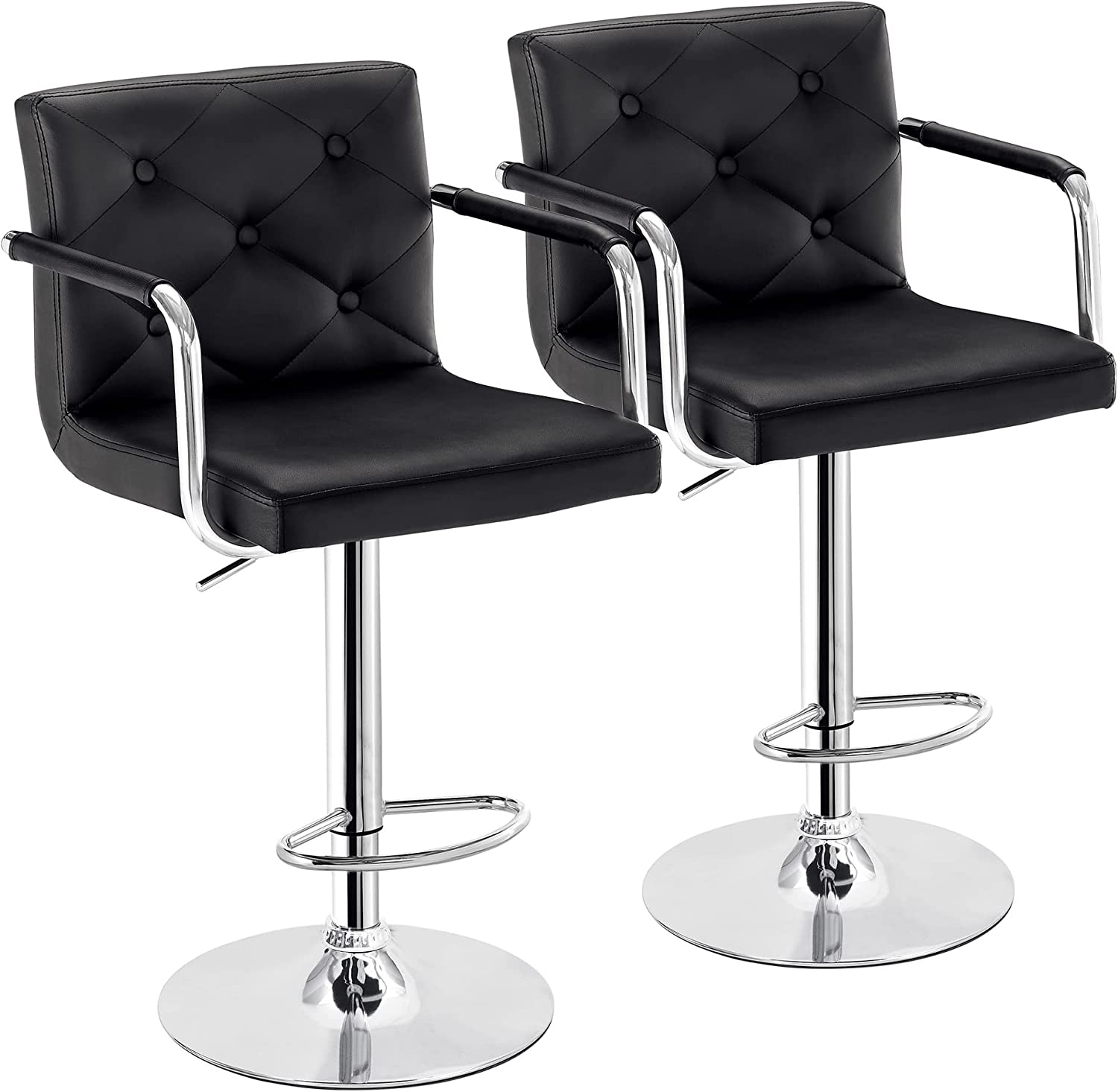 VECELO Adjustable Counter Height Bar Stools Set of 2 - VECELO