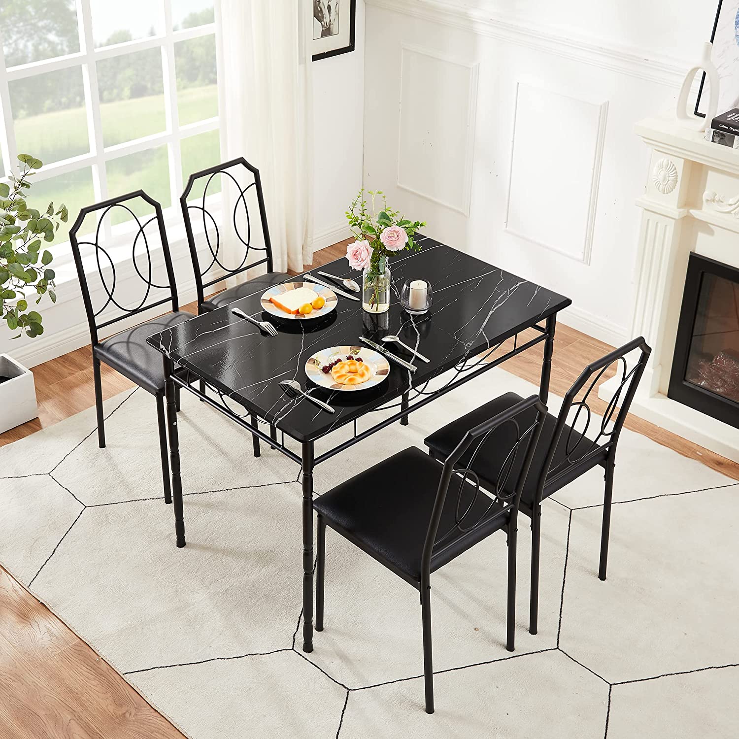 VECELO 5 Pieces Table Sets