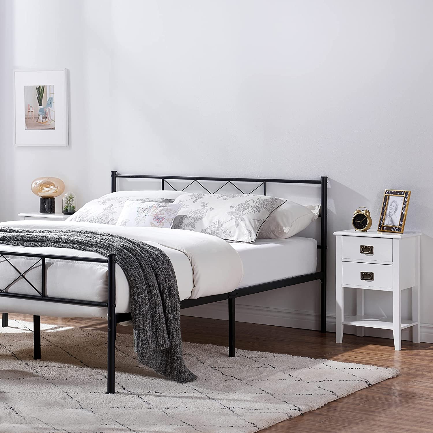 VECELO Modern Nightstands Set of 2, Side End Table with Drawers