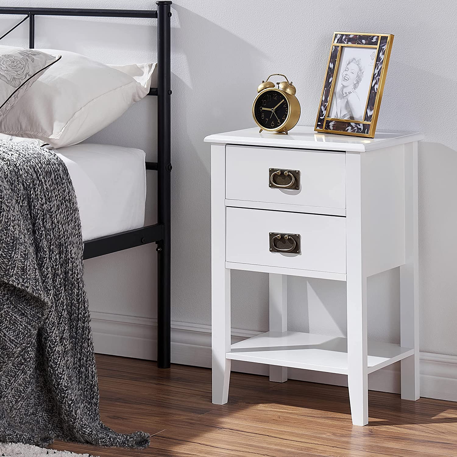 VECELO Modern Nightstands Set of 2, Side End Table with Drawers