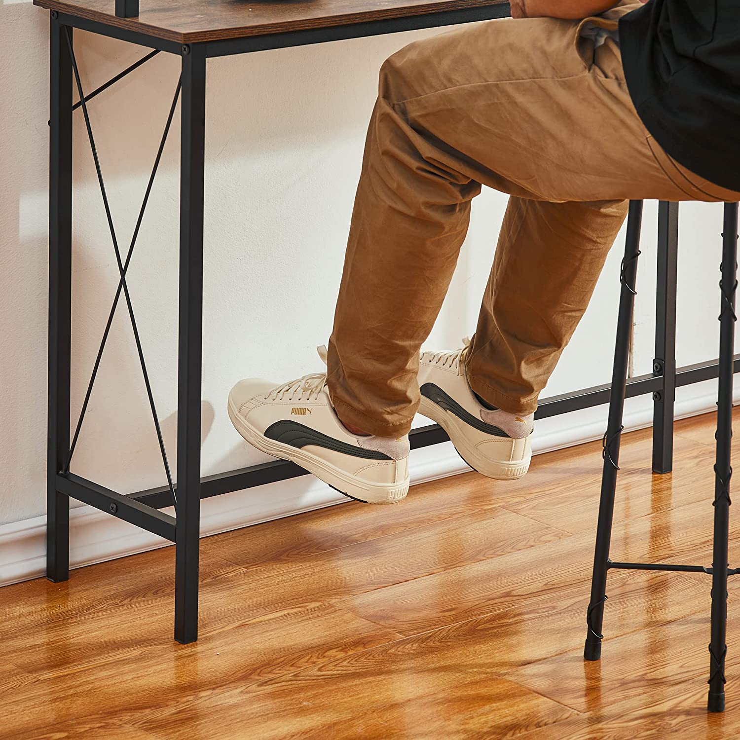 VECELO Extra Long Entryway Narrow Sofa Couch Behind Console Table with Power Outlet & USB Ports - VECELO