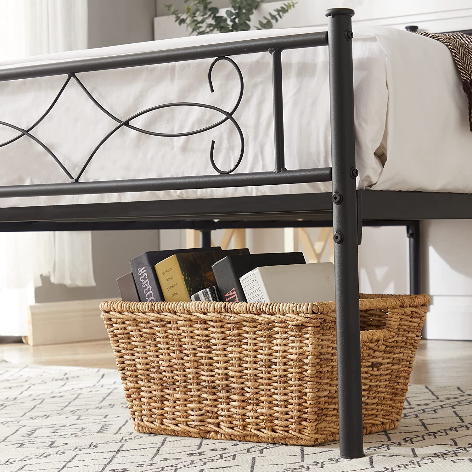 VECELO Metal Platform Bed Frame with Headboard & Footboard Premium Steel Slat Support Noise-Free