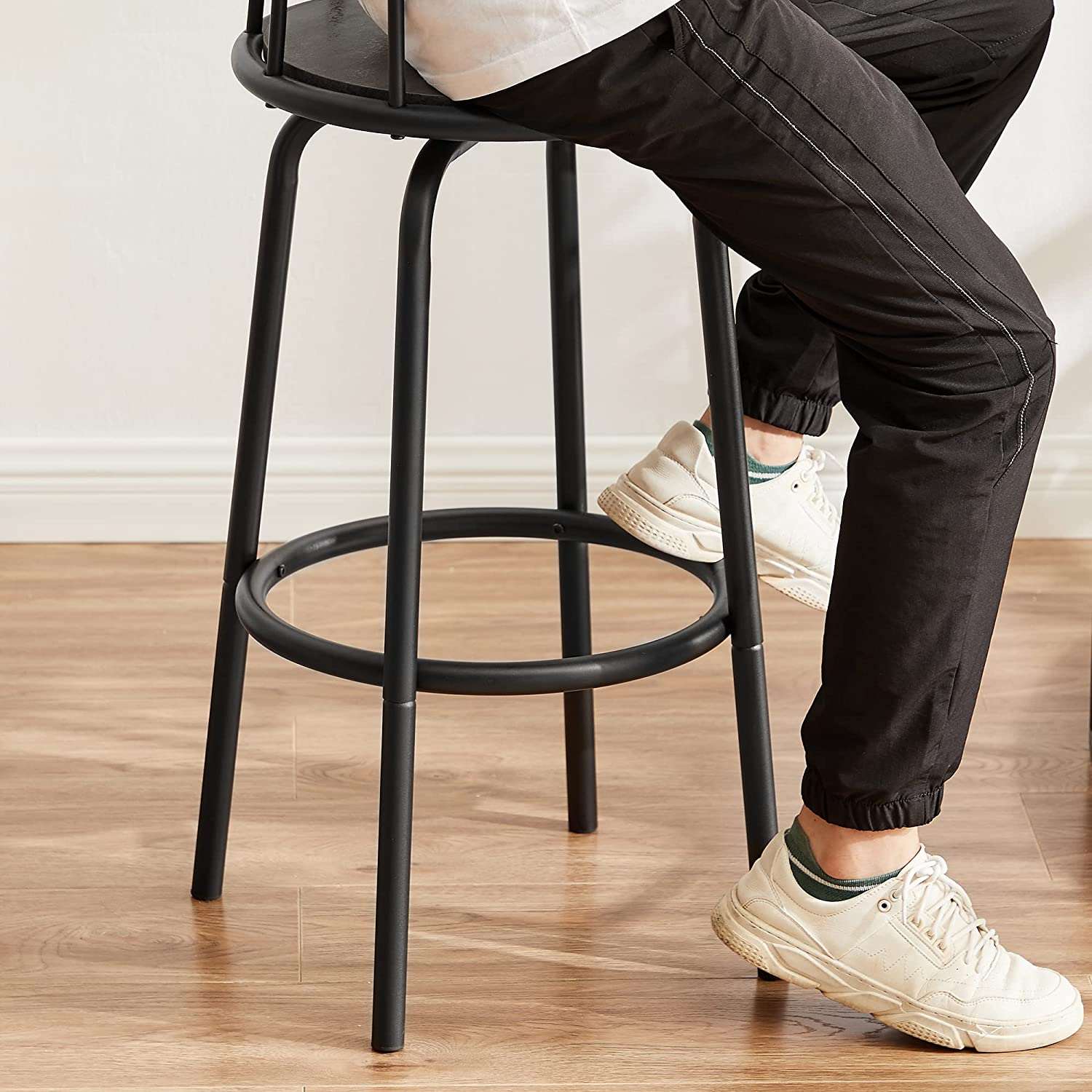 VECELO 27.3 Inch Bar Stools Set of 2 with Back Metal - VECELO