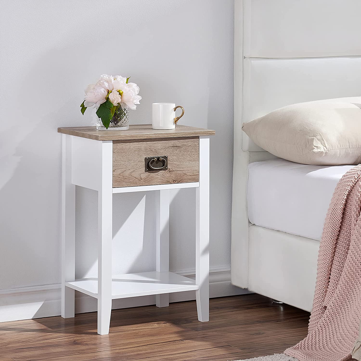 VECELO Modern Nightstands Set of 2, Side End Table with Drawers