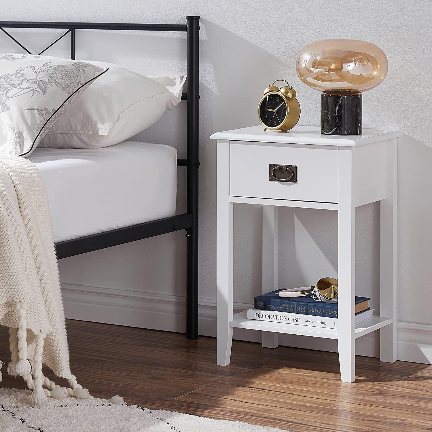 VECELO Modern Nightstands Set of 2, Side End Table with Drawers