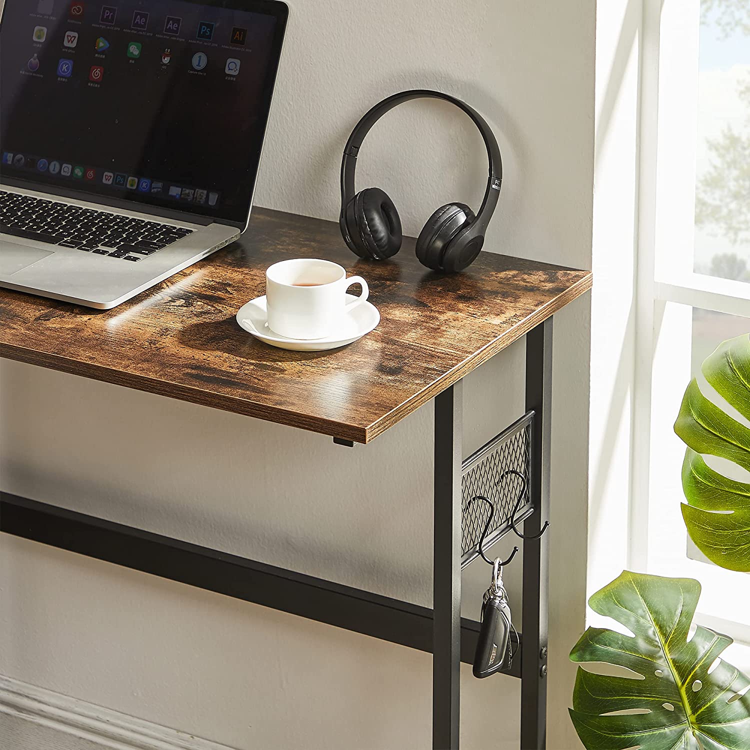 VECELO Computer Desk with Storage Sturdy Laptop No Assembly Required Study Table - VECELO