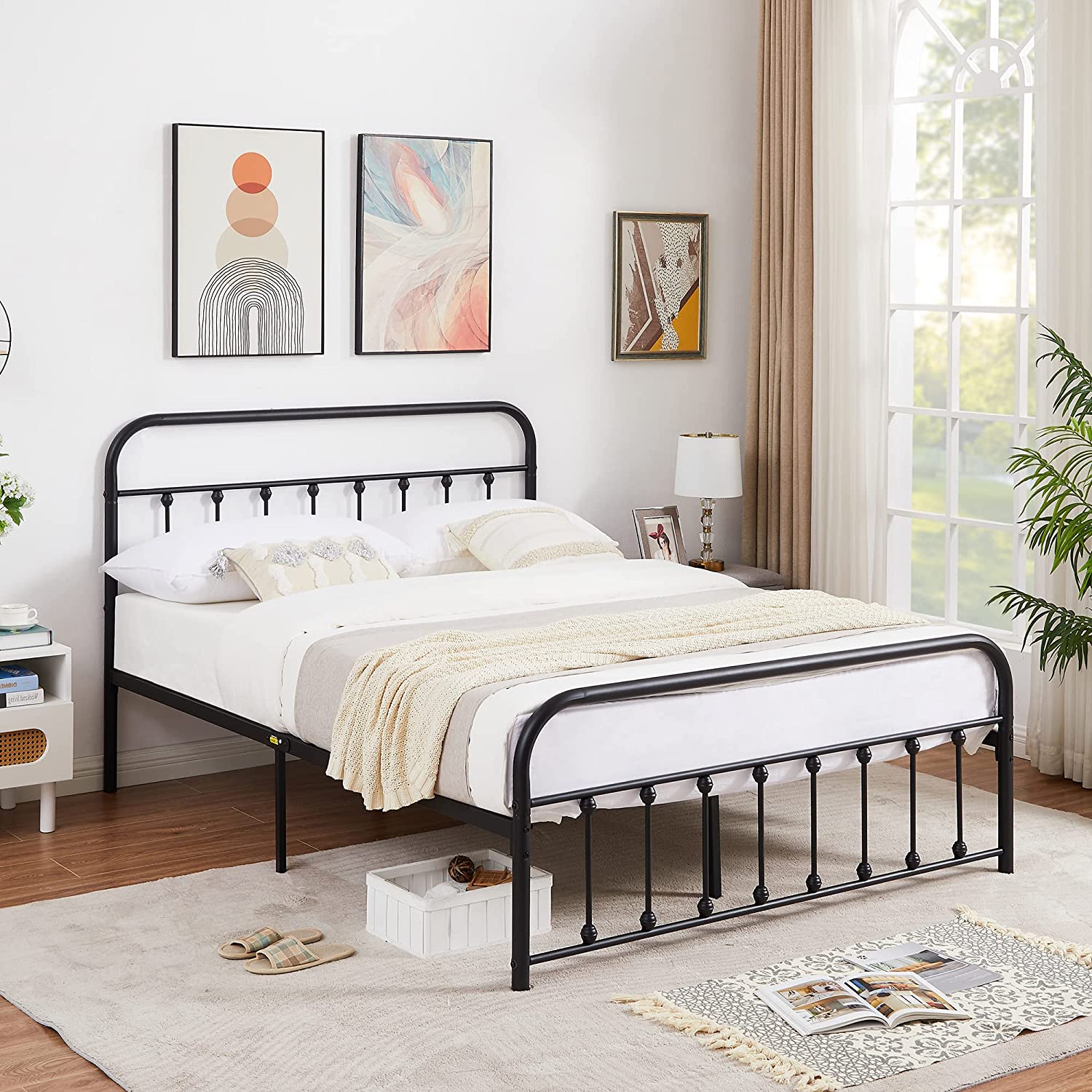 VECELO Metal Platform Bed Frame Mattress Foundation Modern&Simple Style