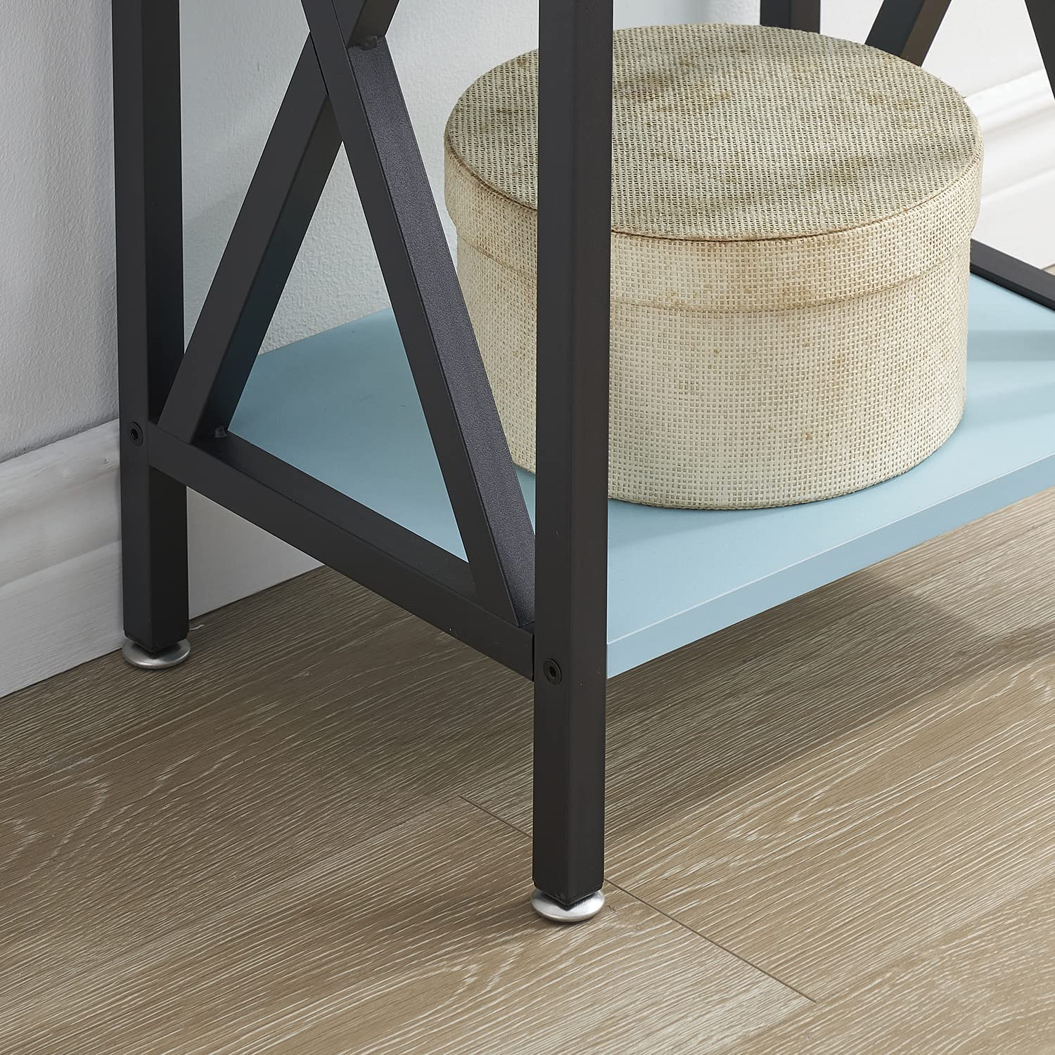 VECELO Night Stands Bedside End Table X-Design with Drawer&Storage Shelf for Living Room Bedroom, Nightstand with Drawer