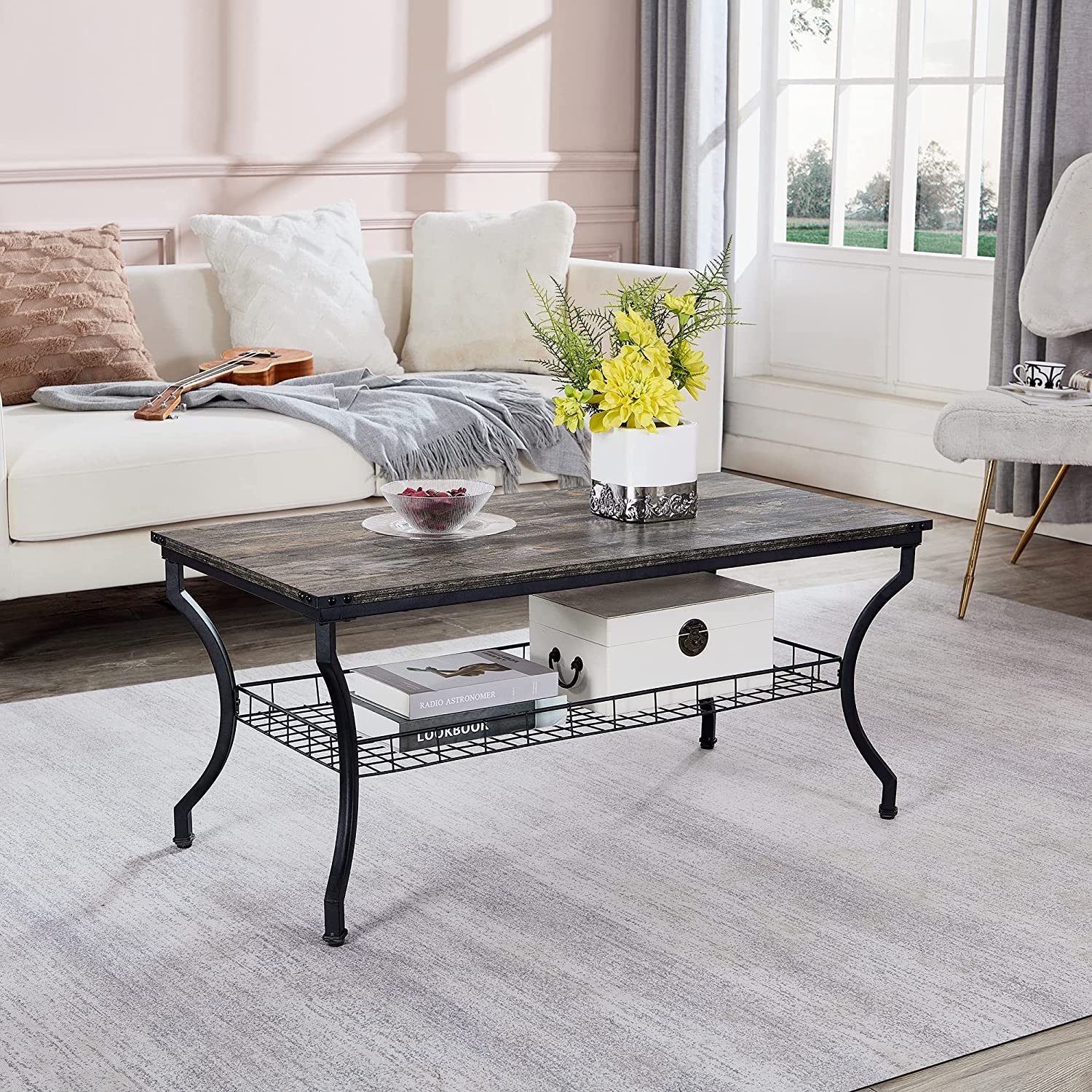 VECELO 3 Pieces Living Room Sets Coffee and End Tables - VECELO