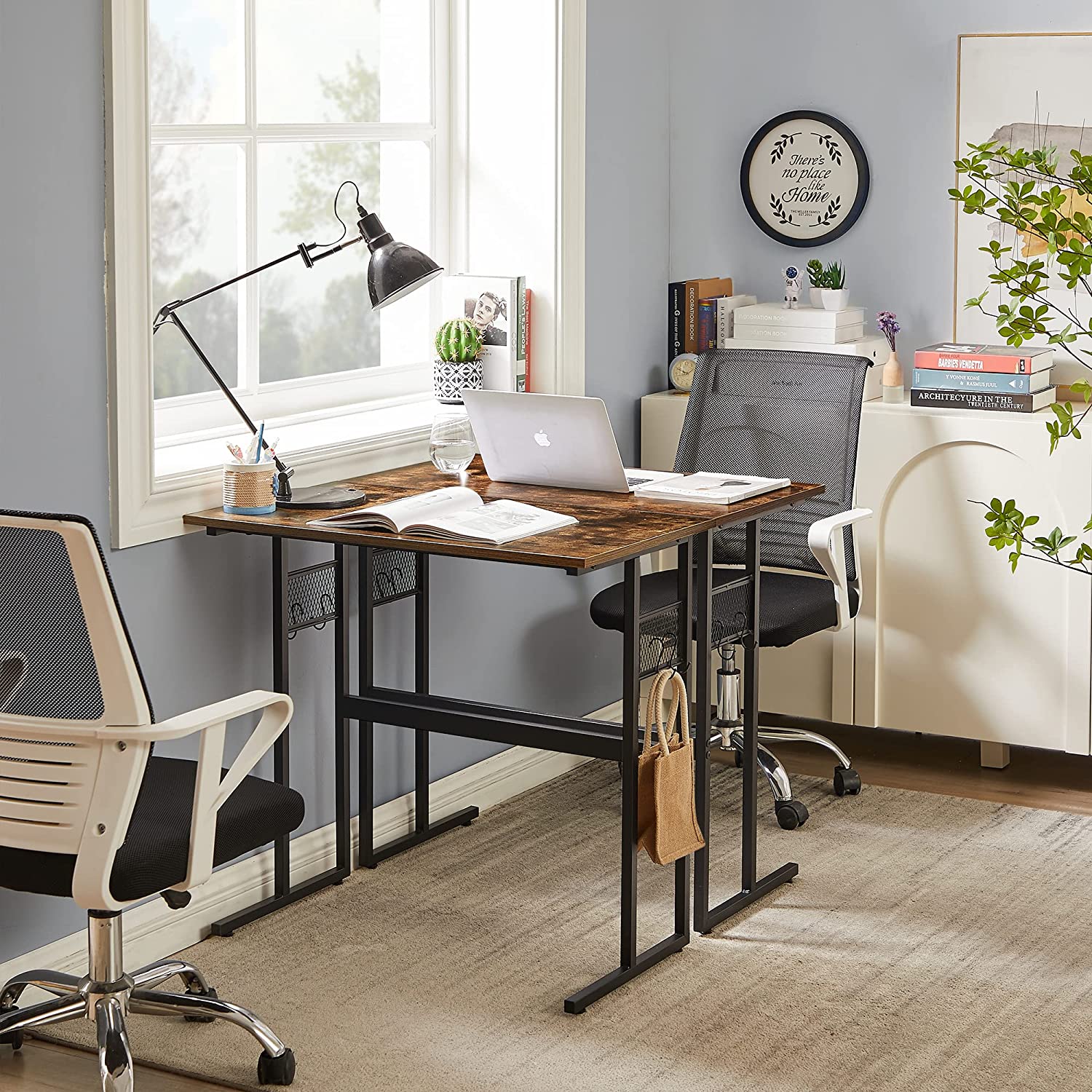 VECELO Computer Desk with Storage Sturdy Laptop No Assembly Required Study Table - VECELO