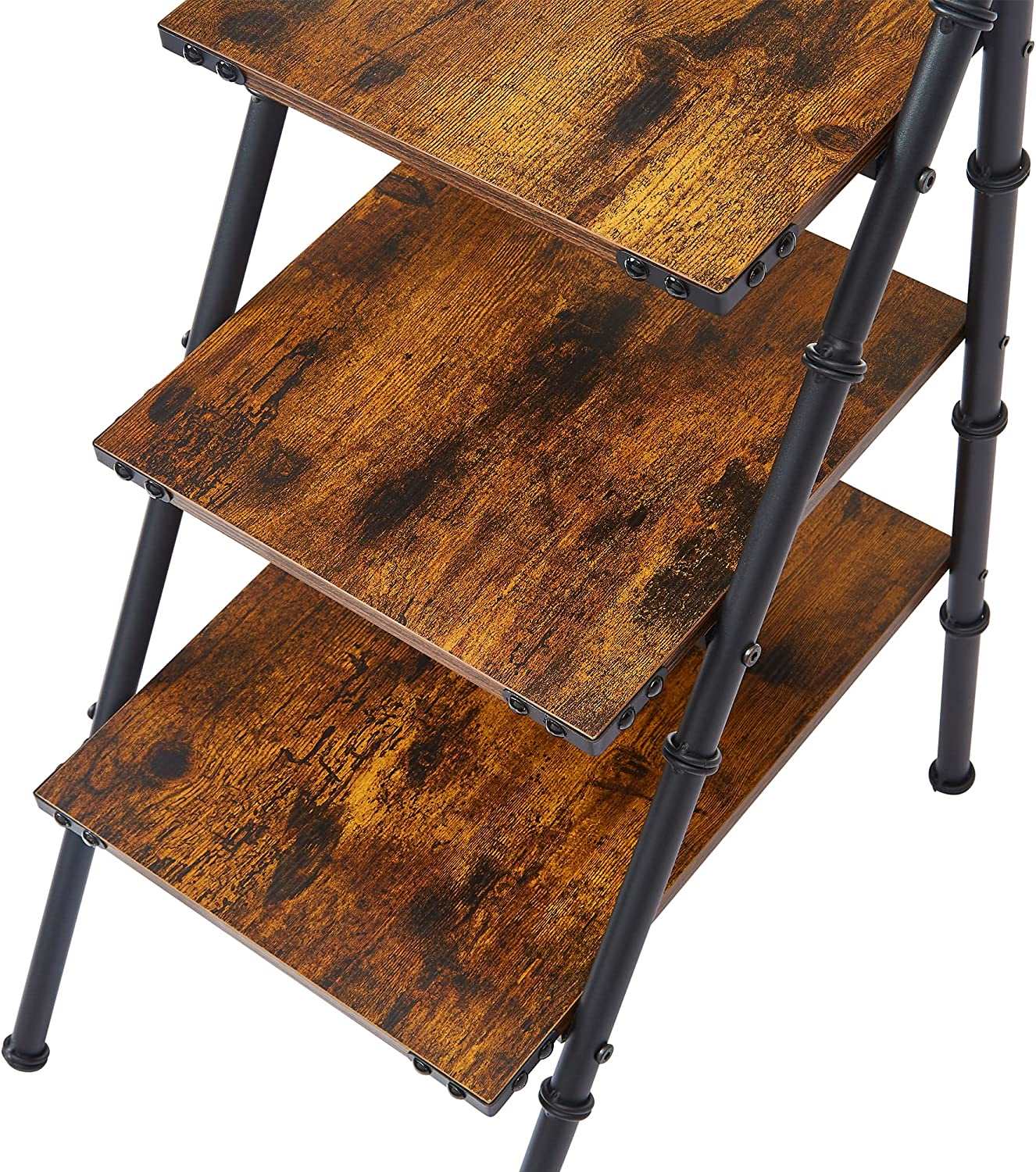 VECELO 3-Tier Ladder Shelf 26" Storage Rack with Open Wood Shelving Unit - VECELO