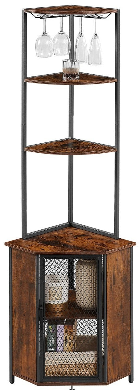 VECELO Corner Cabinet, Tall Storage Shelf Bookshelf Display Shelves Rack - VECELO